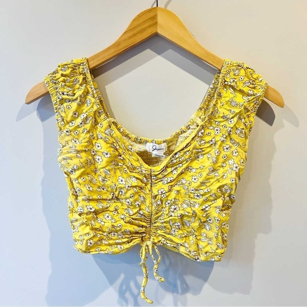 Japna Yellow Floral Crop Top